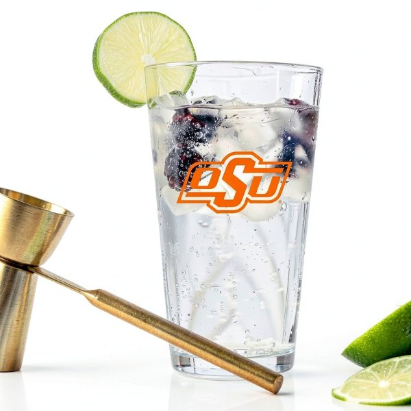 Oklahoma State Pint Glass Logo Brands 16oz-4