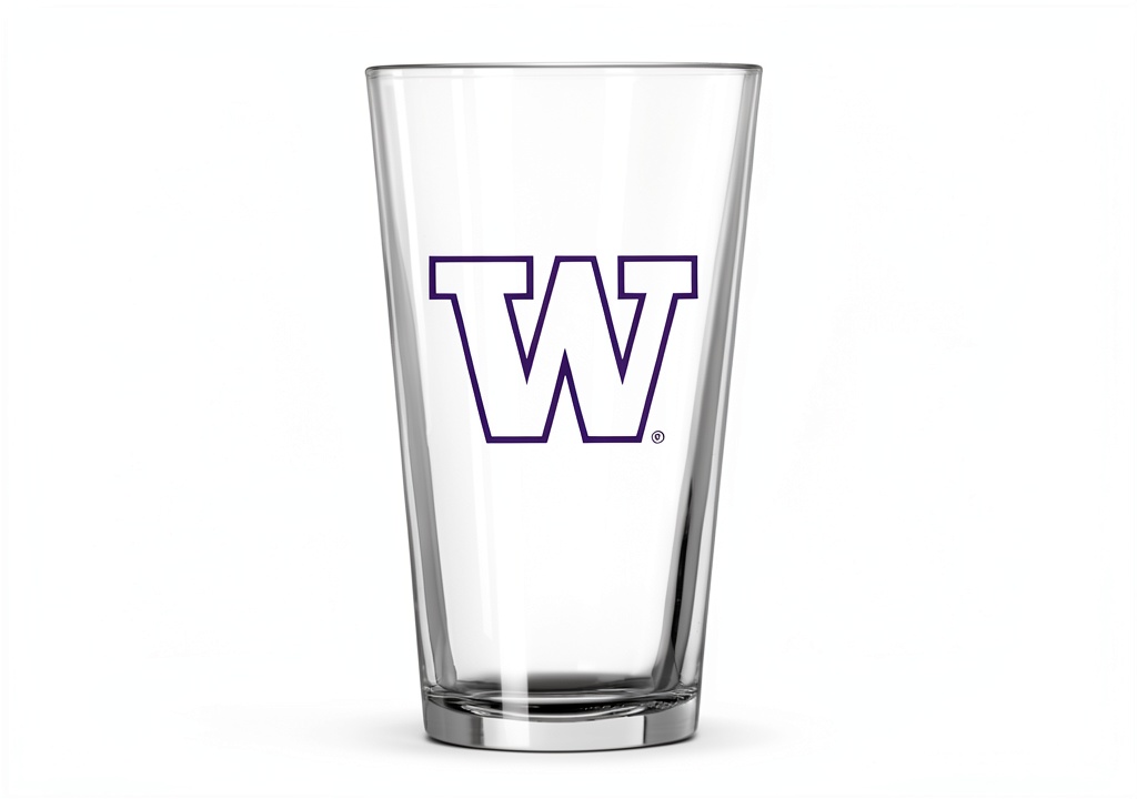 Washington Huskies pint glass on a tailgate table