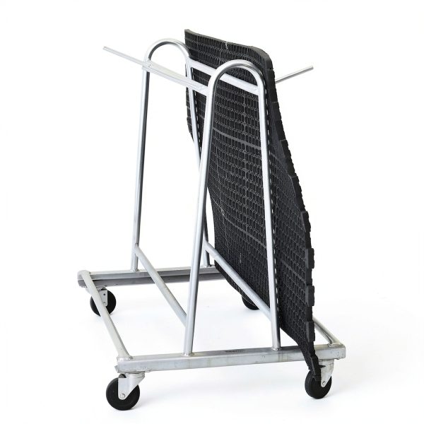 Cactus Mat Co. 6477-KD Portamat Transporter & Wash Rack 42" L x 28" W x 40" H 50 lb. Capacity Silver Steel Floor Mat Cart-4