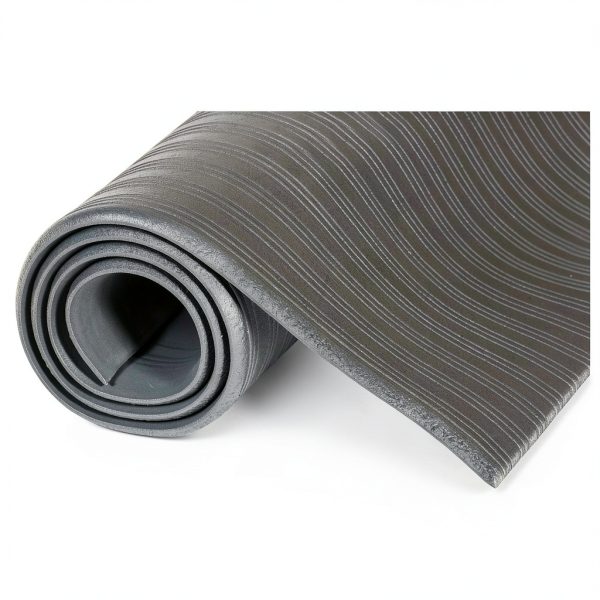 Crown FL2436BK Ribbed Vinyl Anti-Fatigue Mat, 24 x 36, Black-3
