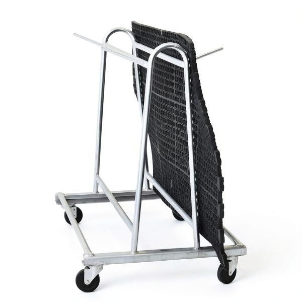 Cactus Mat Co. 6477-KD Portamat Transporter & Wash Rack 42" L x 28" W x 40" H 50 lb. Capacity Silver Steel Floor Mat Cart-2
