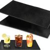 2 Pcs Bar Mat for Countertop 24 x 12 Inch, Large Non Slip Rubber Mat Service Spill Cocktail Bartending Coffee Bar Mats for Hot Dishes Restaurants Barbershop Clippers Hot Pads, Black-0