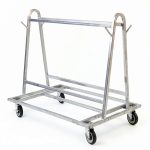 Cactus Mat Co. 6477-KD Portamat Transporter & Wash Rack 42" L x 28" W x 40" H 50 lb. Capacity Silver Steel Floor Mat Cart-0