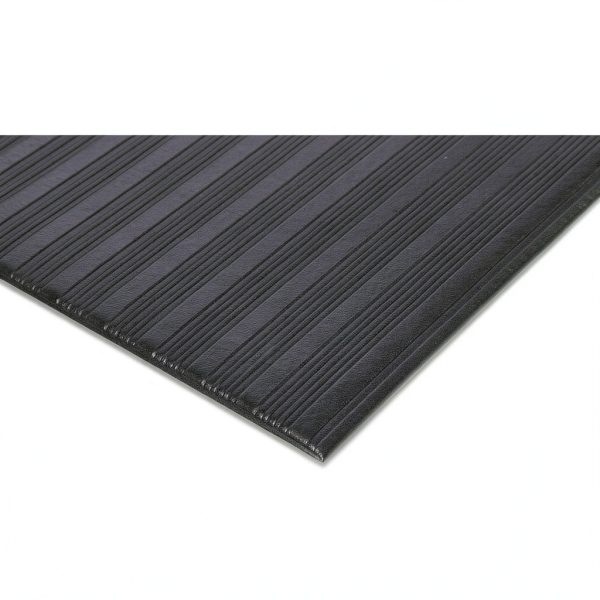 Crown FL2436BK Ribbed Vinyl Anti-Fatigue Mat, 24 x 36, Black-1