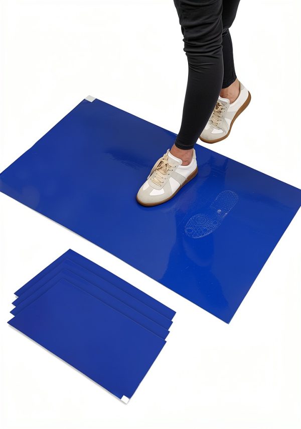 CALPALMY 150 Sheets 24" x 36" Adhesive Mats - Sticky Mat for Laboratories, Homes, Construction Sites, and More - Remove Dust and Dirt from Shoes and Equipment Wheels -Blue-0