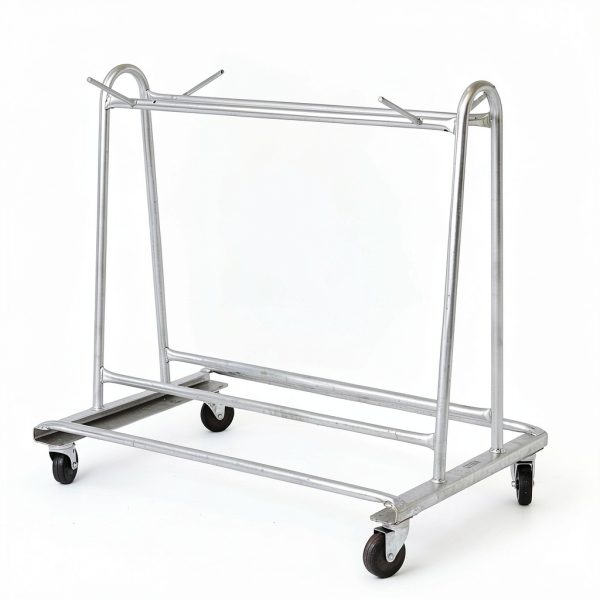 Cactus Mat Co. 6477-KD Portamat Transporter & Wash Rack 42" L x 28" W x 40" H 50 lb. Capacity Silver Steel Floor Mat Cart-3